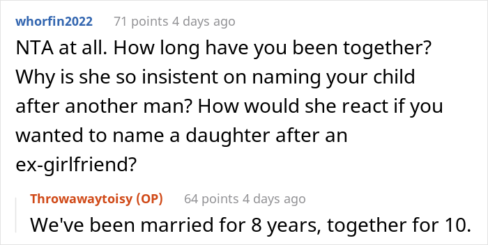“[Am I A Jerk] For Telling My Wife I Don’t Want To Name Our Child After Her Late Husband?”