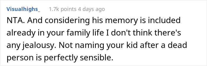 “[Am I A Jerk] For Telling My Wife I Don’t Want To Name Our Child After Her Late Husband?”