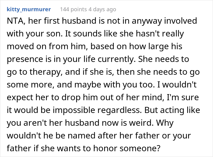 “[Am I A Jerk] For Telling My Wife I Don’t Want To Name Our Child After Her Late Husband?”
