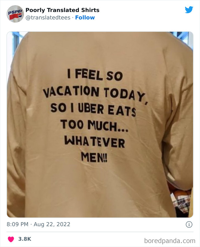 “Lost In Translation”: 40 Ridiculous And Funny English T-Shirts Found Across The World “Lost In Translation”: 40 Ridiculous And Funny English T-Shirts Found Across The World