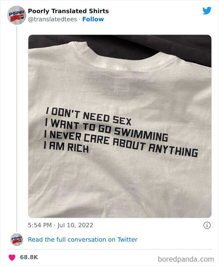 “Lost In Translation”: 40 Ridiculous And Funny English T-Shirts Found Across The World “Lost In Translation”: 40 Ridiculous And Funny English T-Shirts Found Across The World