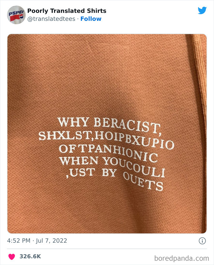 “Lost In Translation”: 40 Ridiculous And Funny English T-Shirts Found Across The World “Lost In Translation”: 40 Ridiculous And Funny English T-Shirts Found Across The World