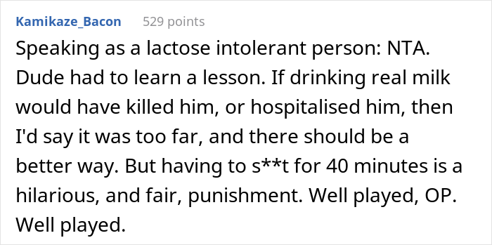 Guy Switches To Regular Milk To Prove His Lactose Intolerant Roommate Is Stealing His Food