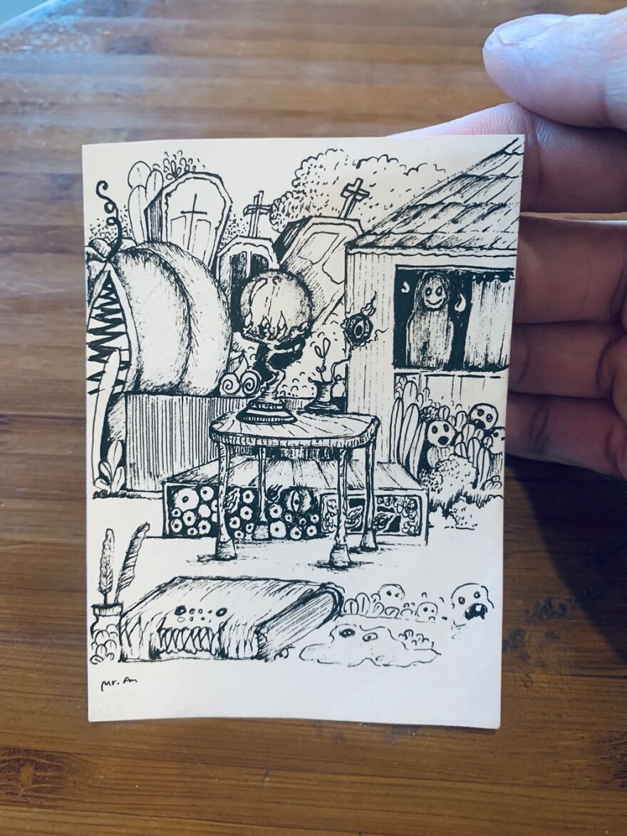 11 Pics Of Mini Halloween Drawings I Did With The Theme &#8220;There&#8217;s Someone At The Window&#8221;