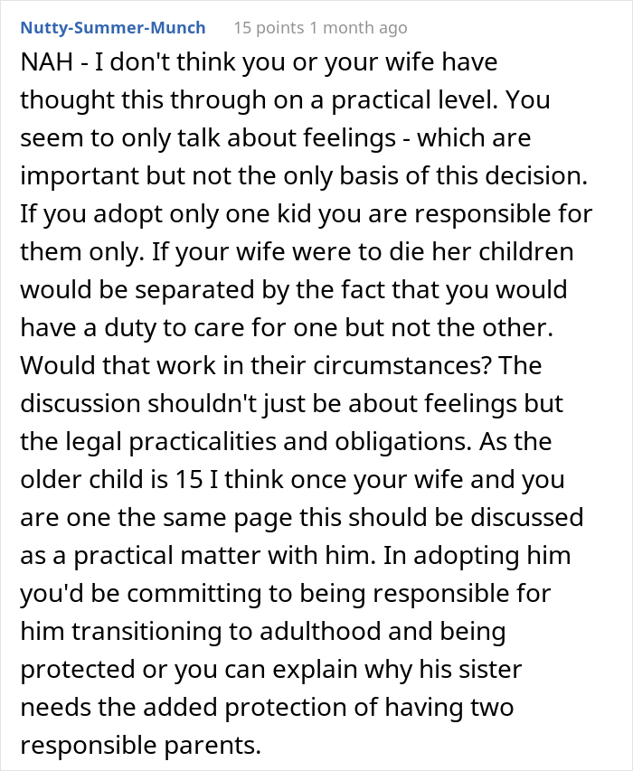 Wife Is Furious After Husband Says He Only Wants To Adopt One Of Her Two Children, But The Internet Supports Him Wife Is Furious After Husband Says He Only Wants To Adopt One Of Her Two Children, But The Internet Supports Him