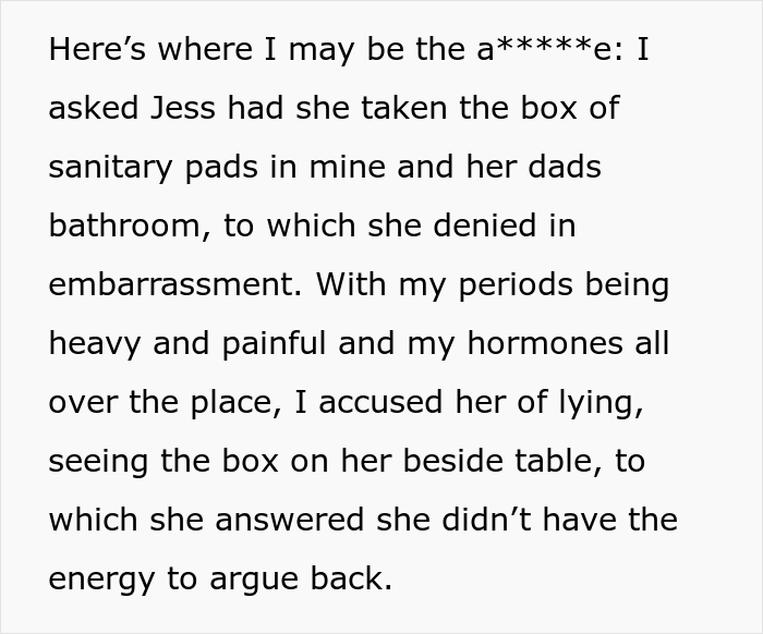 “Am I The Jerk For Refusing To Share My Sanitary Pads With My Stepdaughter?”