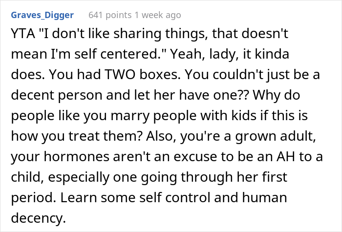“Am I The Jerk For Refusing To Share My Sanitary Pads With My Stepdaughter?”