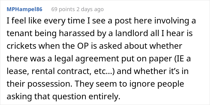 Landlord Keeps Annoying This Tenant After They Refused To Pay $30 Extra A Month For Staying At Home On Weekends Landlord Keeps Annoying This Tenant After They Refused To Pay $30 Extra A Month For Staying At Home On Weekends