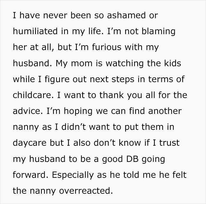Mom Is Embarrassed After Nanny Quits Because She “Couldn’t Be Around My Husband Another Day” Mom Is Embarrassed After Nanny Quits Because She “Couldn’t Be Around My Husband Another Day”