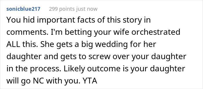 Dad Let His Daughter Know He Won’t Be Paying For Her Wedding And Refuses To Help Her Further With Student Debt, But Contributes To Stepdaughter’s Wedding Dad Let His Daughter Know He Won’t Be Paying For Her Wedding And Refuses To Help Her Further With Student Debt, But Contributes To Stepdaughter’s Wedding