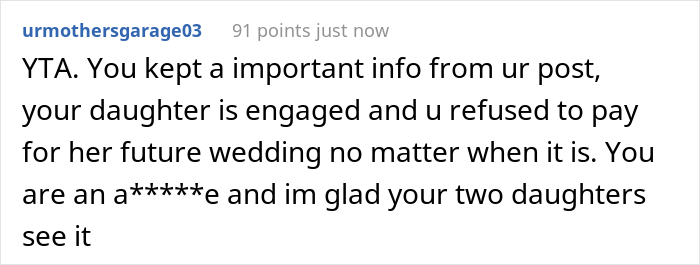 Dad Let His Daughter Know He Won’t Be Paying For Her Wedding And Refuses To Help Her Further With Student Debt, But Contributes To Stepdaughter’s Wedding Dad Let His Daughter Know He Won’t Be Paying For Her Wedding And Refuses To Help Her Further With Student Debt, But Contributes To Stepdaughter’s Wedding