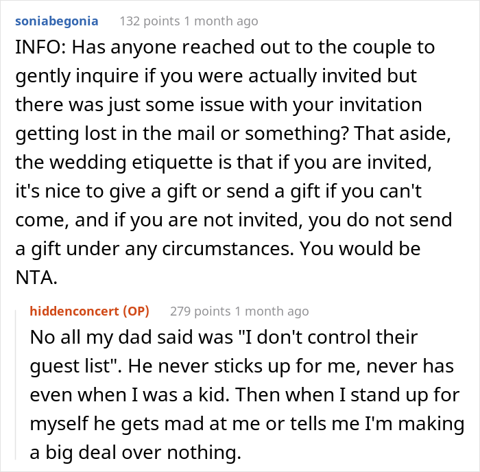 “Would I Be The [Jerk] For Not Sending A Gift For A Wedding I Wasn’t Invited To?”