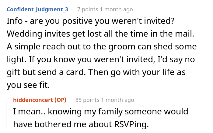 “Would I Be The [Jerk] For Not Sending A Gift For A Wedding I Wasn’t Invited To?”