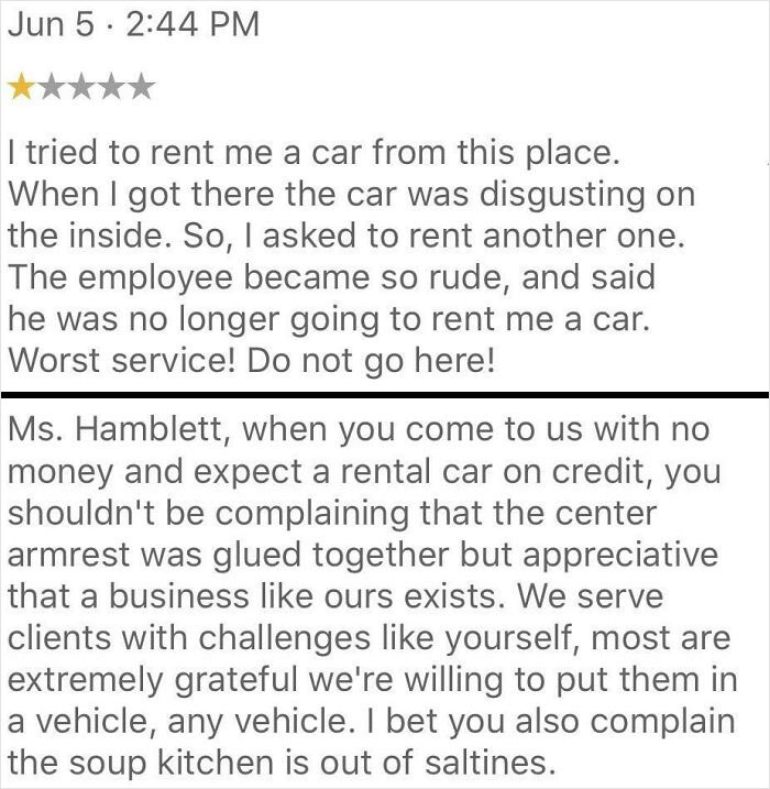 40 Times Customers Tried To Sabotage Businesses With Their Bad Reviews But Were Surprised When It Backfired