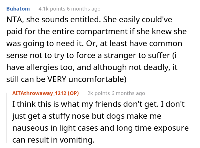 Traveler Is Told She Was Wrong For Asking A Woman With A Service Dog To Leave Her Compartment She Paid For So She Wants The Internet’s Opinion