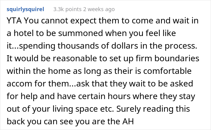 Pregnant Woman Asks For Parents’ Help For A Few Weeks, Refuses To Let Them Stay At Her House Because She Wants Privacy