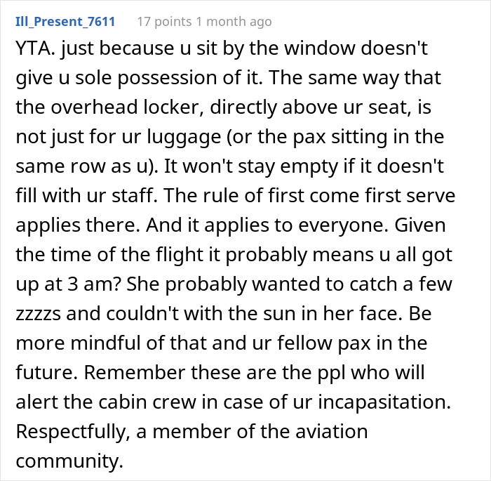 Woman Upset Her Seatmate Refused To Shut The Window Shade As They Paid Extra $30 For The Window Seat Woman Upset Her Seatmate Refused To Shut The Window Shade As They Paid Extra $30 For The Window Seat