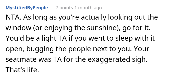Woman Upset Her Seatmate Refused To Shut The Window Shade As They Paid Extra $30 For The Window Seat