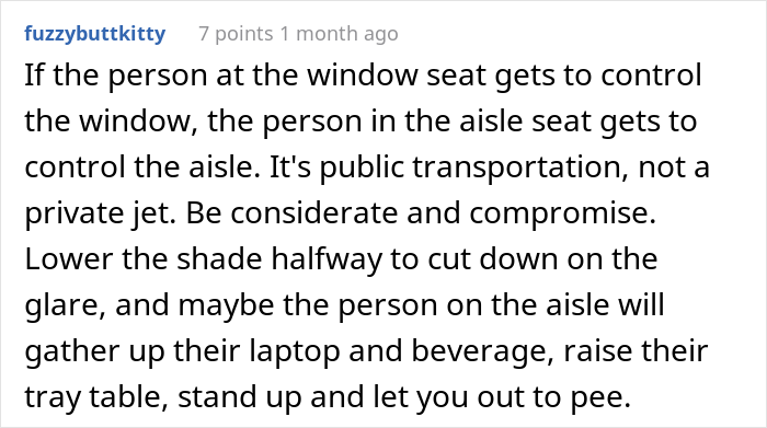 Woman Upset Her Seatmate Refused To Shut The Window Shade As They Paid Extra $30 For The Window Seat