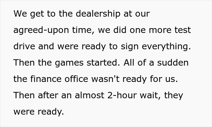 Buyers Maliciously Comply When Car Dealership Gives Them The Ultimatum “Take It Or Leave It” Buyers Maliciously Comply When Car Dealership Gives Them The Ultimatum “Take It Or Leave It”