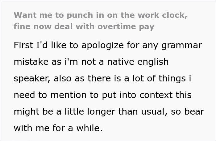 Boss Demands Employee Punch In All Work Hours, Expects To Pay Him Less But He Gets A 30% Raise Instead Boss Demands Employee Punch In All Work Hours, Expects To Pay Him Less But He Gets A 30% Raise Instead