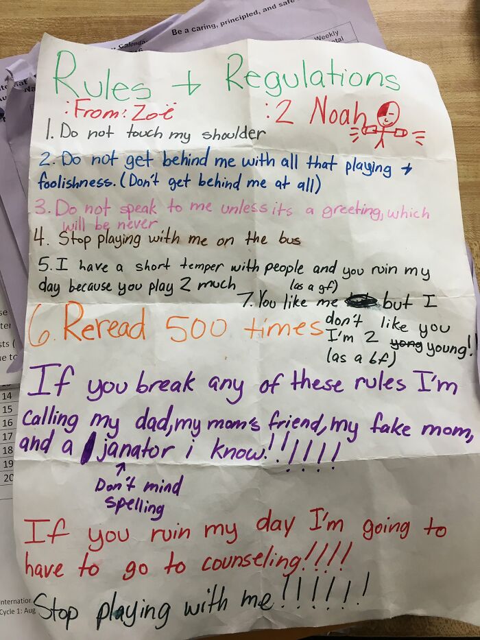 “Do Not Speak To Me”: Girl Is Sick And Tired Of Boy’s Attention, Writes Him A List Of Rules To Follow Around Her “Do Not Speak To Me”: Girl Is Sick And Tired Of Boy’s Attention, Writes Him A List Of Rules To Follow Around Her