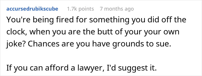 Person With A Disability Made A Joke About Their Fake Leg And Got Fired Person With A Disability Made A Joke About Their Fake Leg And Got Fired