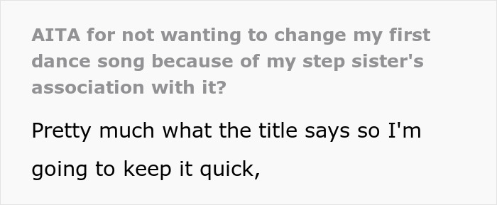 Woman’s Husband Can’t Remember His Wife After Being In A Wreck, Her Half-Sister Still Refuses To Choose Another Song For Her Wedding Other Than Theirs Woman’s Husband Can’t Remember His Wife After Being In A Wreck, Her Half-Sister Still Refuses To Choose Another Song For Her Wedding Other Than Theirs