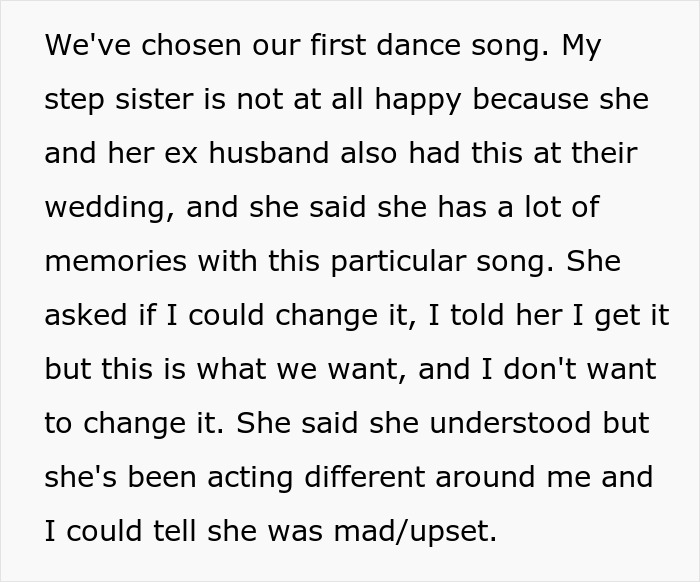 Woman’s Husband Can’t Remember His Wife After Being In A Wreck, Her Half-Sister Still Refuses To Choose Another Song For Her Wedding Other Than Theirs Woman’s Husband Can’t Remember His Wife After Being In A Wreck, Her Half-Sister Still Refuses To Choose Another Song For Her Wedding Other Than Theirs