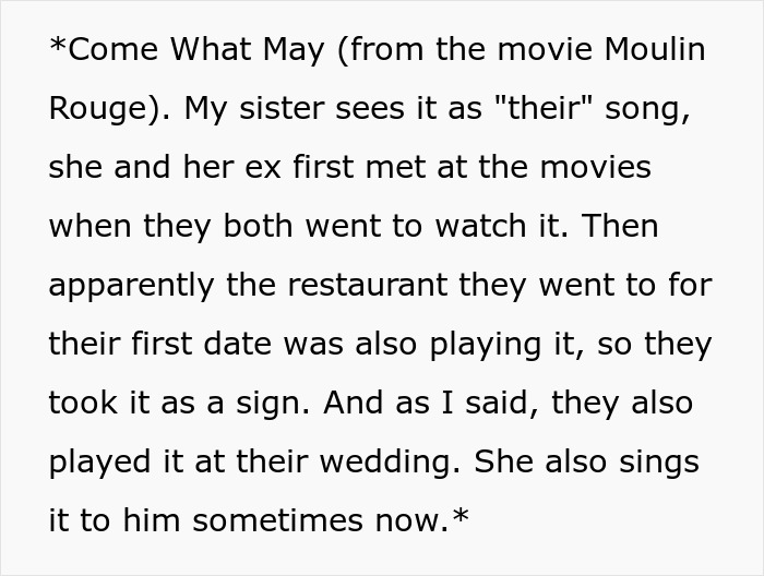 Woman’s Husband Can’t Remember His Wife After Being In A Wreck, Her Half-Sister Still Refuses To Choose Another Song For Her Wedding Other Than Theirs Woman’s Husband Can’t Remember His Wife After Being In A Wreck, Her Half-Sister Still Refuses To Choose Another Song For Her Wedding Other Than Theirs