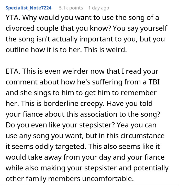 Woman’s Husband Can’t Remember His Wife After Being In A Wreck, Her Half-Sister Still Refuses To Choose Another Song For Her Wedding Other Than Theirs Woman’s Husband Can’t Remember His Wife After Being In A Wreck, Her Half-Sister Still Refuses To Choose Another Song For Her Wedding Other Than Theirs