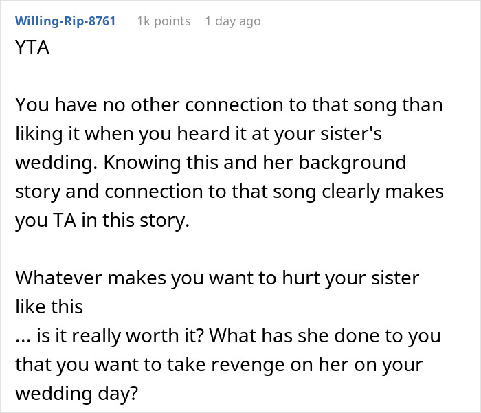 Woman’s Husband Can’t Remember His Wife After Being In A Wreck, Her Half-Sister Still Refuses To Choose Another Song For Her Wedding Other Than Theirs Woman’s Husband Can’t Remember His Wife After Being In A Wreck, Her Half-Sister Still Refuses To Choose Another Song For Her Wedding Other Than Theirs