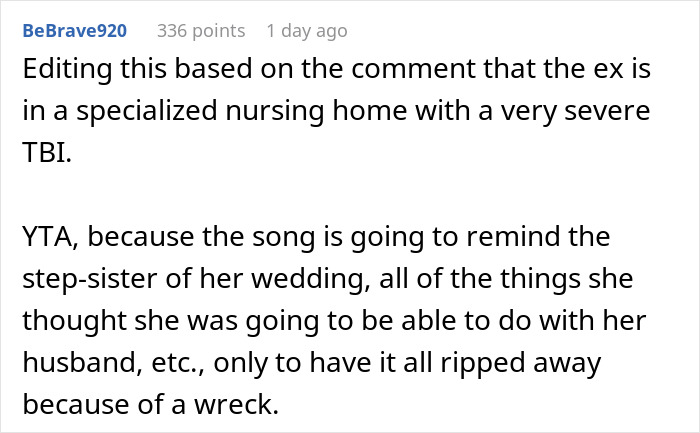 Woman’s Husband Can’t Remember His Wife After Being In A Wreck, Her Half-Sister Still Refuses To Choose Another Song For Her Wedding Other Than Theirs Woman’s Husband Can’t Remember His Wife After Being In A Wreck, Her Half-Sister Still Refuses To Choose Another Song For Her Wedding Other Than Theirs