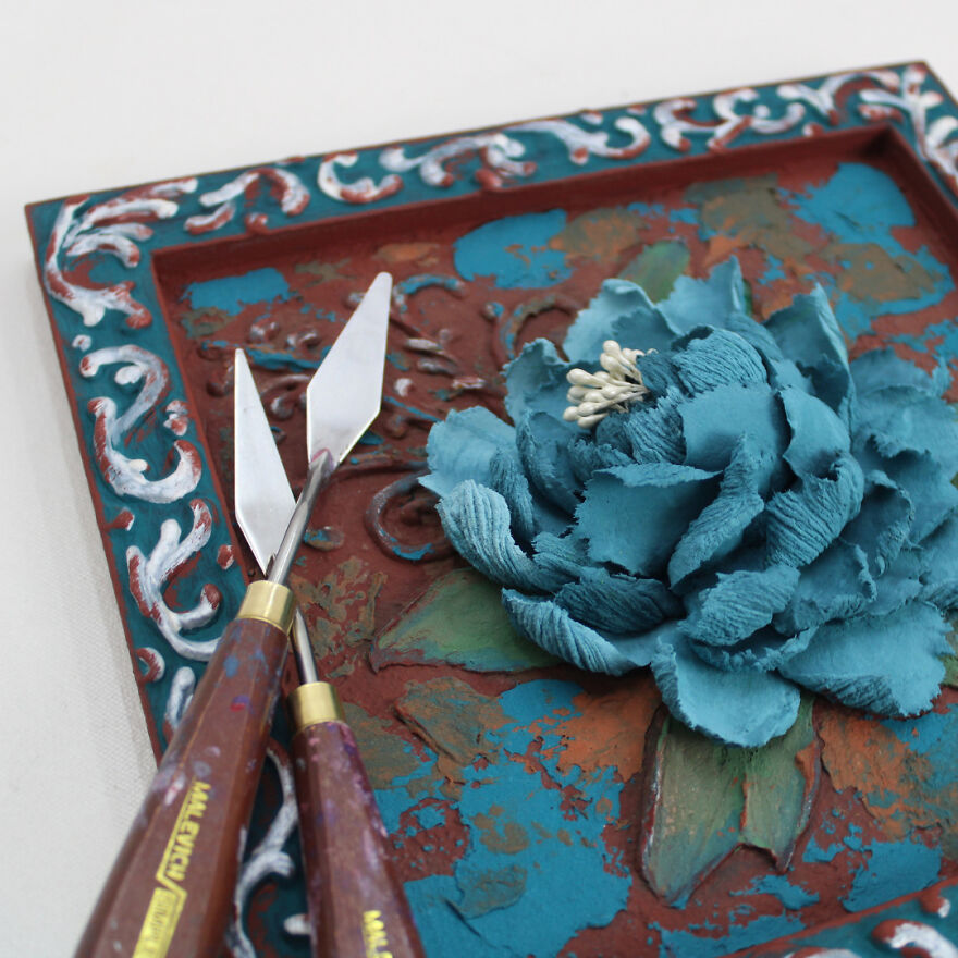 My 20 Floral 3D Paintings From Decorative Plaster My 20 Floral 3D Paintings From Decorative Plaster