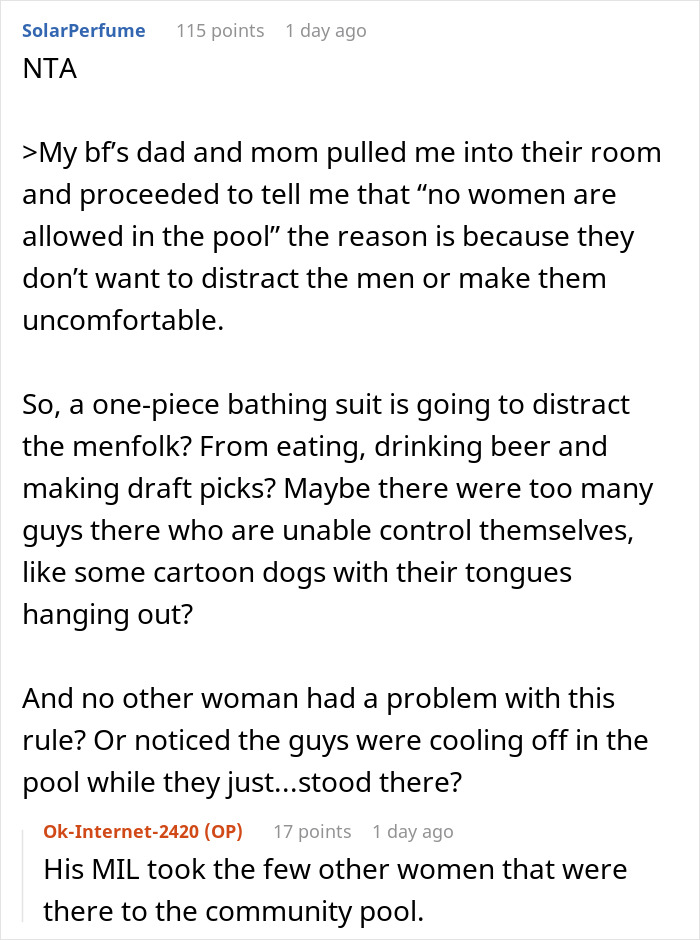 Woman Was About To Check Out In-Laws&#8217; New Pool, Only To Learn Women Are Not Allowed To Use It, Refuses To Ever Come Back