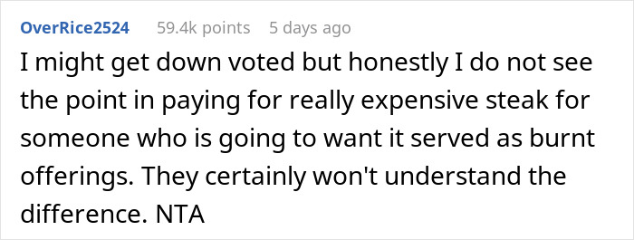 Man Buys Lower-Grade Steaks For His In-Laws And Wagyu For His Parents, Wonders If That’s Fair Man Buys Lower-Grade Steaks For His In-Laws And Wagyu For His Parents, Wonders If That’s Fair