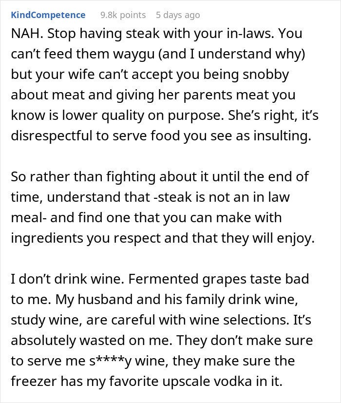 Man Buys Lower-Grade Steaks For His In-Laws And Wagyu For His Parents, Wonders If That’s Fair Man Buys Lower-Grade Steaks For His In-Laws And Wagyu For His Parents, Wonders If That’s Fair