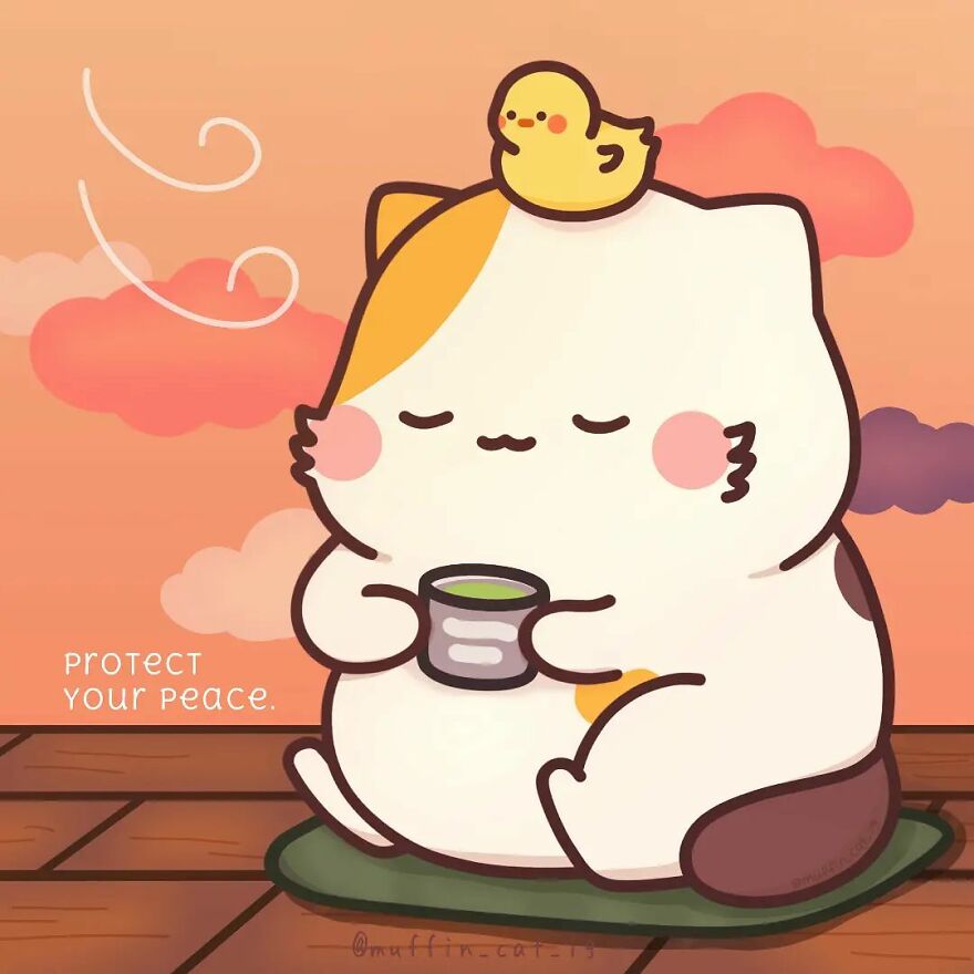 I Create Silly And Wholesome Illustrations With Short Quotes About Life, And They Feature My Rescue Cat Muffin (70 Pics) I Create Silly And Wholesome Illustrations With Short Quotes About Life, And They Feature My Rescue Cat Muffin (70 Pics)