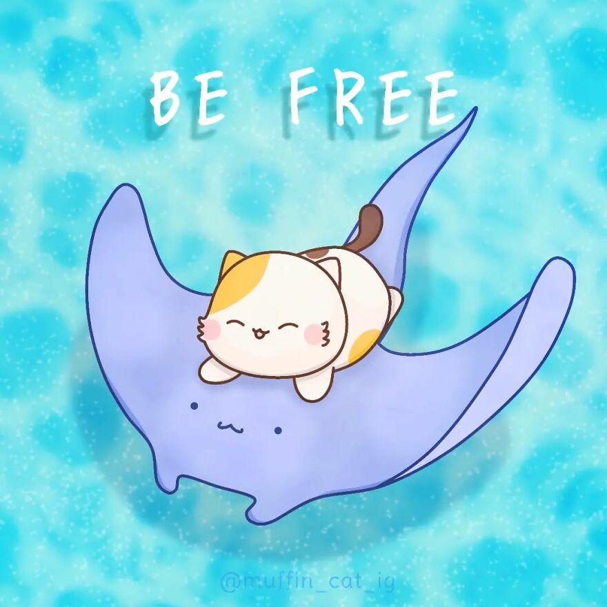 I Create Silly And Wholesome Illustrations With Short Quotes About Life, And They Feature My Rescue Cat Muffin (70 Pics) I Create Silly And Wholesome Illustrations With Short Quotes About Life, And They Feature My Rescue Cat Muffin (70 Pics)