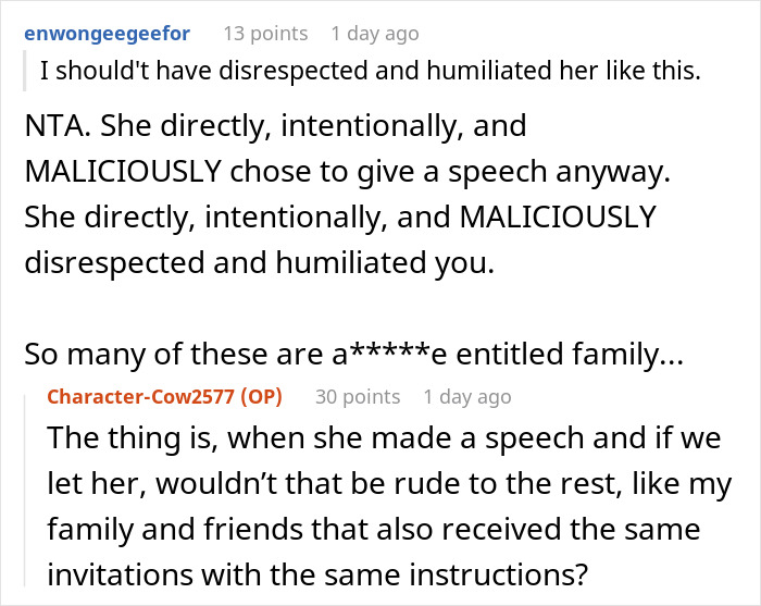 Bride Furious With MIL For Going Against The ‘No Speech’ Rule At Wedding And Ignores Her, Drama Ensues
