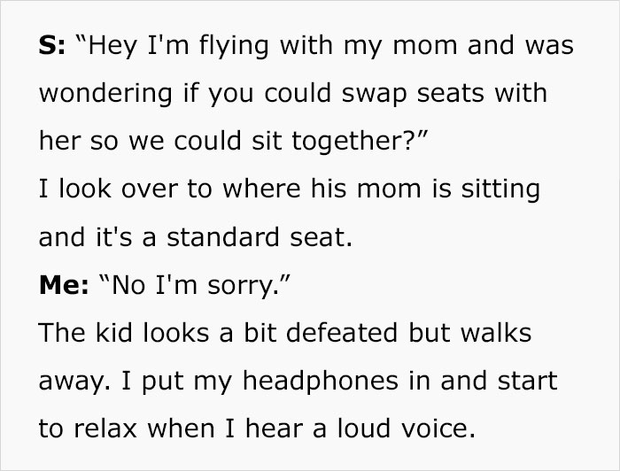 “I’m A Parent, So I Have To Save Money. Now Swap Seats”: Entitled Mother Left Fuming After Man Who Paid Extra For Their Plane Seat Refuses To Move “I’m A Parent, So I Have To Save Money. Now Swap Seats”: Entitled Mother Left Fuming After Man Who Paid Extra For Their Plane Seat Refuses To Move