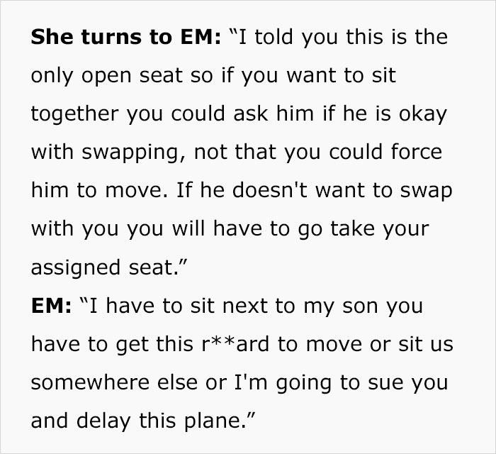“I’m A Parent, So I Have To Save Money. Now Swap Seats”: Entitled Mother Left Fuming After Man Who Paid Extra For Their Plane Seat Refuses To Move “I’m A Parent, So I Have To Save Money. Now Swap Seats”: Entitled Mother Left Fuming After Man Who Paid Extra For Their Plane Seat Refuses To Move