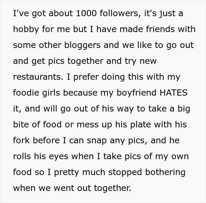 Man Goes Out Of His Way To Ruin Girlfriend’s Food Pictures, So She Makes Him Pay Man Goes Out Of His Way To Ruin Girlfriend’s Food Pictures, So She Makes Him Pay