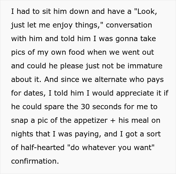 Man Goes Out Of His Way To Ruin Girlfriend’s Food Pictures, So She Makes Him Pay Man Goes Out Of His Way To Ruin Girlfriend’s Food Pictures, So She Makes Him Pay
