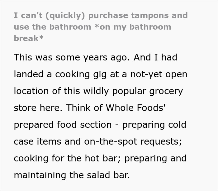 “I Had To Buy Tampons Because I’m On My Period”: Woman Quits Immediately After Rude Coworker Tattles On Her “I Had To Buy Tampons Because I’m On My Period”: Woman Quits Immediately After Rude Coworker Tattles On Her
