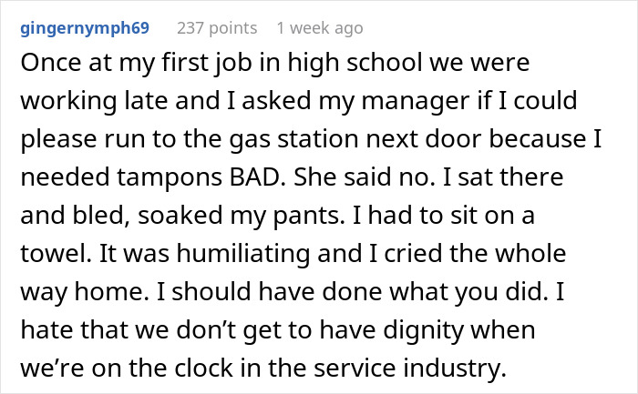 “I Had To Buy Tampons Because I’m On My Period”: Woman Quits Immediately After Rude Coworker Tattles On Her “I Had To Buy Tampons Because I’m On My Period”: Woman Quits Immediately After Rude Coworker Tattles On Her
