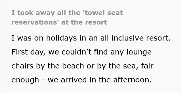 Woman Watches Chaos Ensue After Taking Towels Off Every Lounge Chair In Petty Revenge Woman Watches Chaos Ensue After Taking Towels Off Every Lounge Chair In Petty Revenge