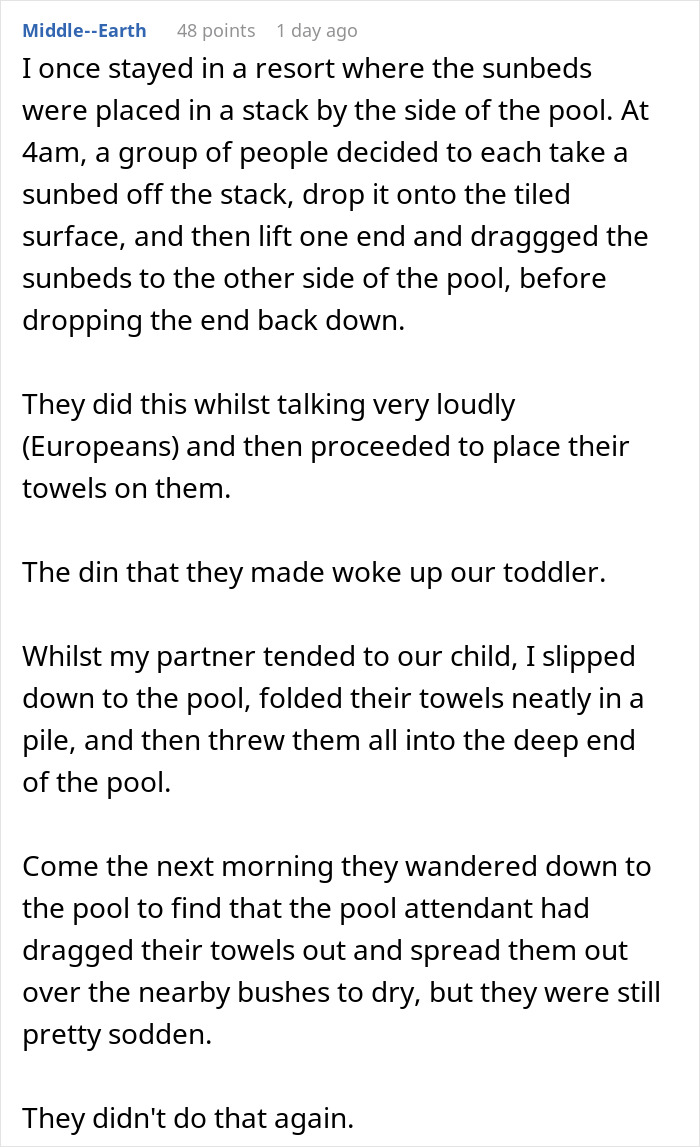 Woman Watches Chaos Ensue After Taking Towels Off Every Lounge Chair In Petty Revenge Woman Watches Chaos Ensue After Taking Towels Off Every Lounge Chair In Petty Revenge