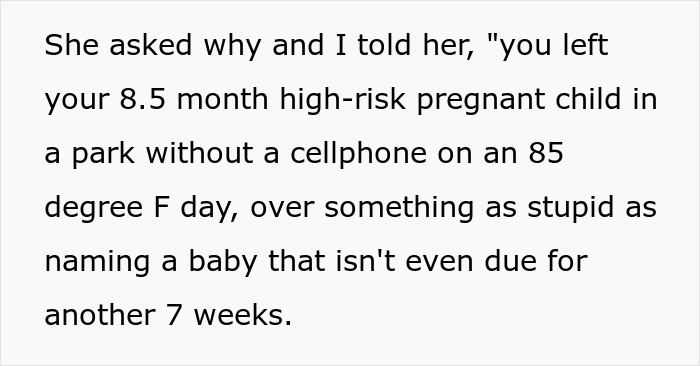“She Was Still Gone”: Mom Leaves 8.5-Month High-Risk Pregnant Daughter In The Park After She Mentioned Changing The Baby’s Name “She Was Still Gone”: Mom Leaves 8.5-Month High-Risk Pregnant Daughter In The Park After She Mentioned Changing The Baby’s Name
