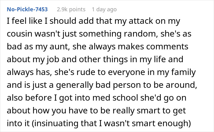 Plastic Surgeon Has Enough Of Aunt Bashing Her Profession And Idolizing Her Nurse Daughter, Viciously Mocks Both Of Them Plastic Surgeon Has Enough Of Aunt Bashing Her Profession And Idolizing Her Nurse Daughter, Viciously Mocks Both Of Them